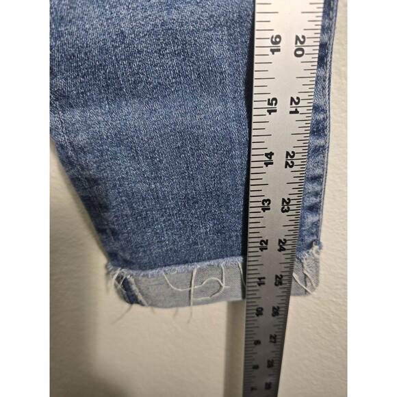 AG Adriano Goldschmied The Stilt Roll Up Jeans Sz 28 Distressed Raw Hem Mid Rise - Picture 5 of 13